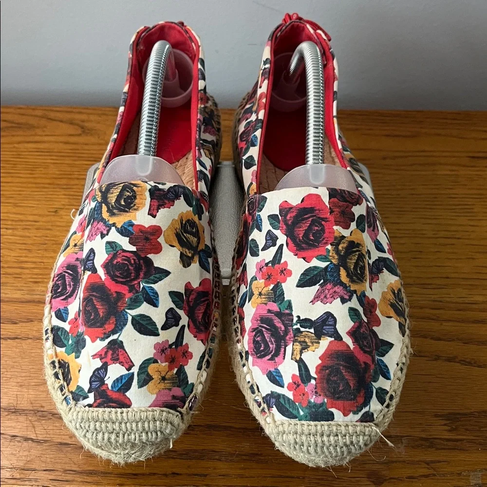 Vera Bradley Lace-Back Espadrilles Havana Rose Floral Size 10